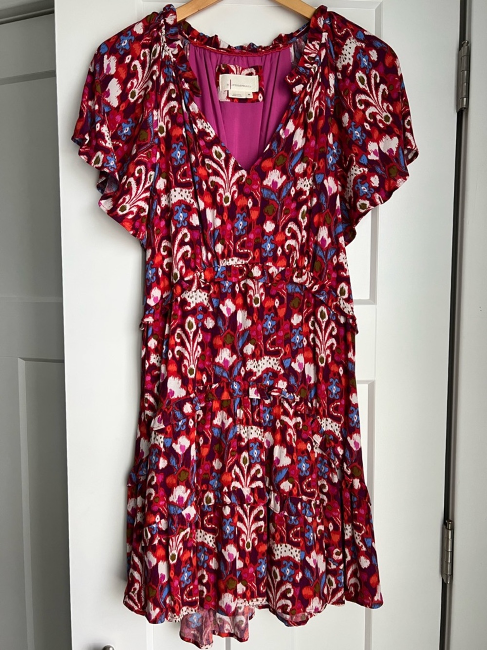 By Anthropologie Tiered Mini Dress, Size X-Small